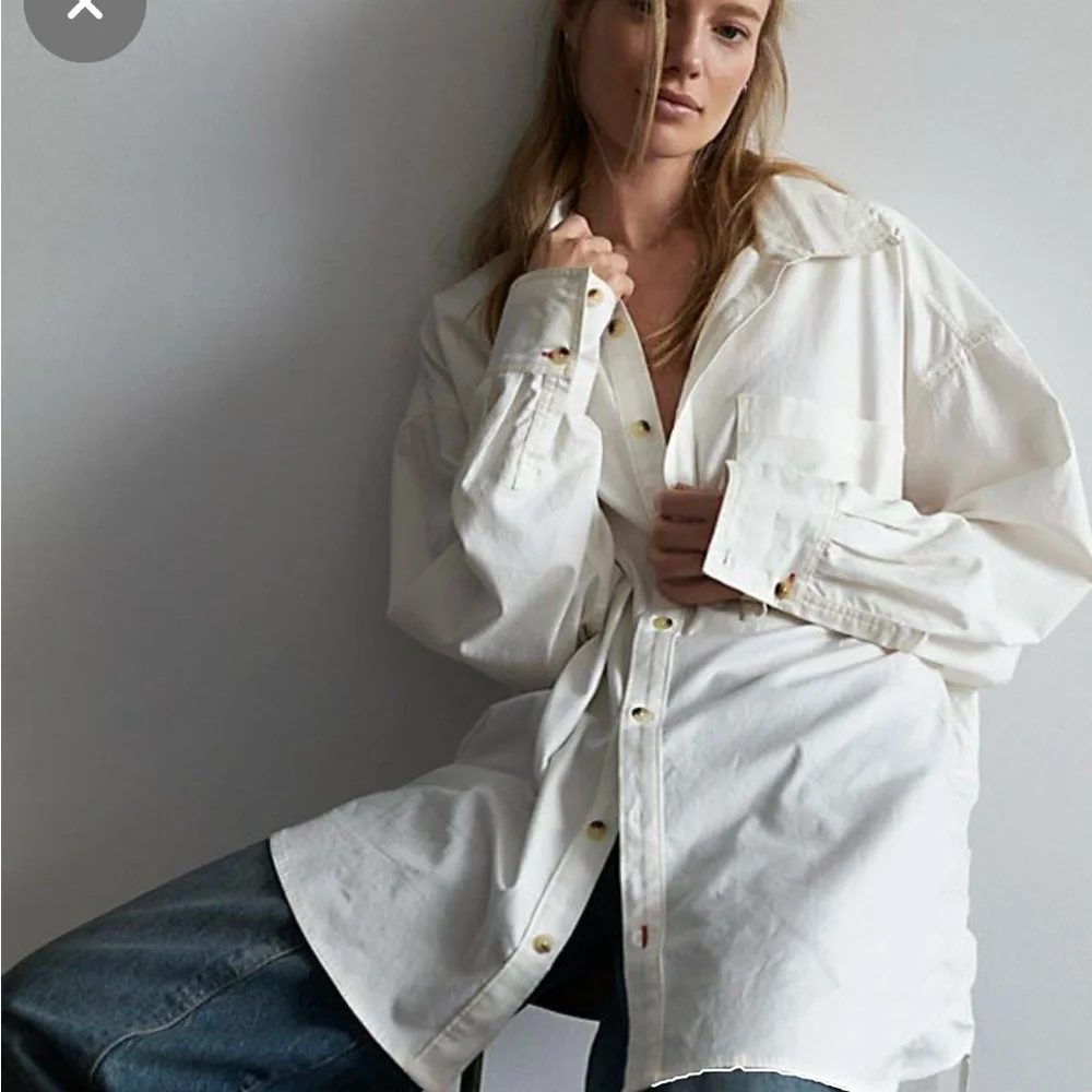 White Button-Up Shirt 100% Cotton - Picture 6 of 6